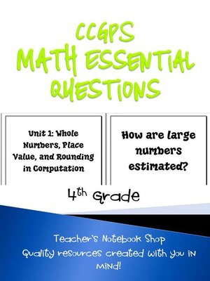 cover image of 4th Grade Common Core Math Essential Questions